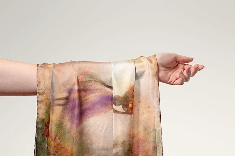 Autumn’s Keeper silk scarf, close-up, view 4