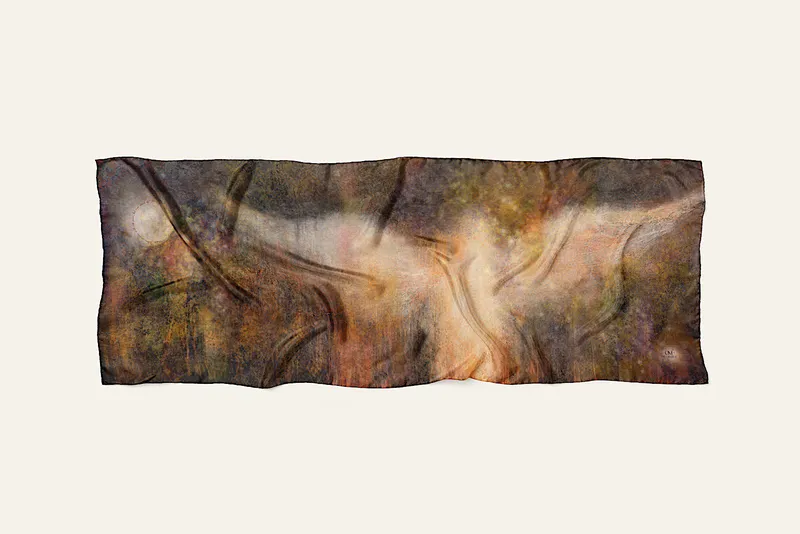 Everlasting silk scarf, laid flat, view 2