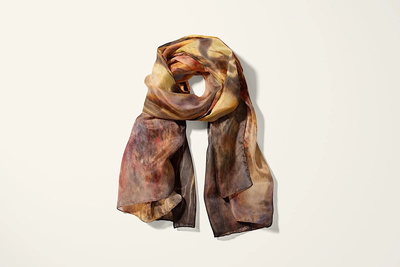 Recharging I silk scarf, tied