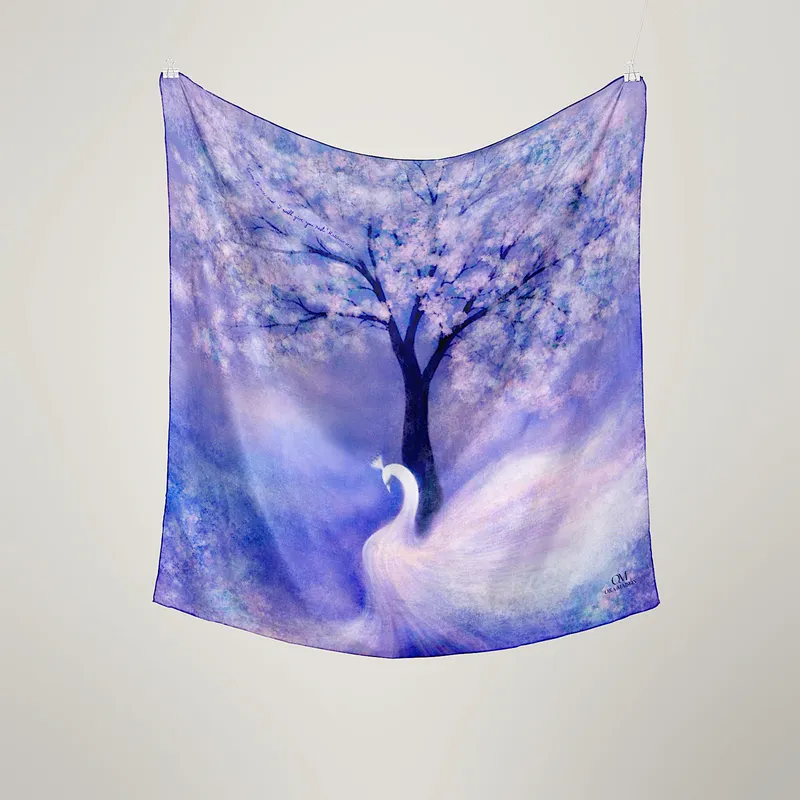 Recharging II silk scarf, hanging, view 3