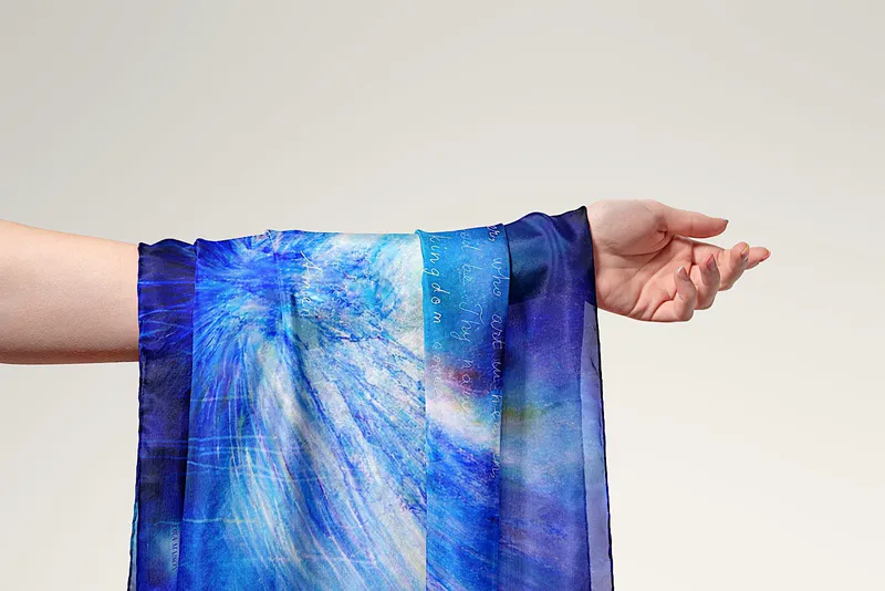 The Messenger silk scarf, close-up, view 4